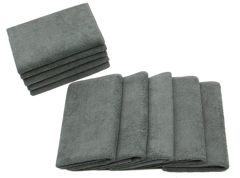 VeraSong Microfiber Dish Cloths Ultra Absorbent Kitchen Dish Rags for Washing Dishes Fast Drying Cleaning Cloth 12InchX12Inch 10 Pack Gray - Image 3